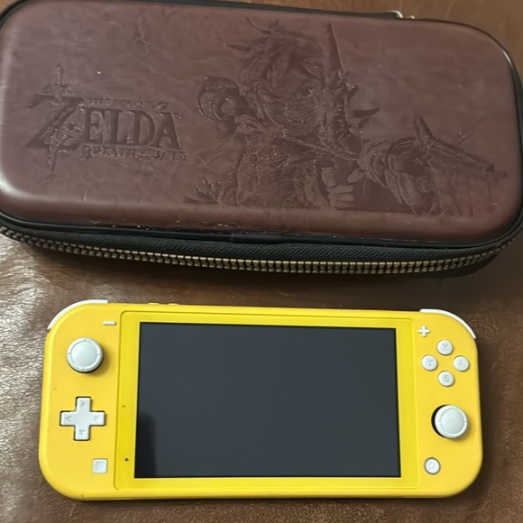 Nintendo Switch Lite Handheld Console Yellow game system Zelda case used few - Picture 1 of 5